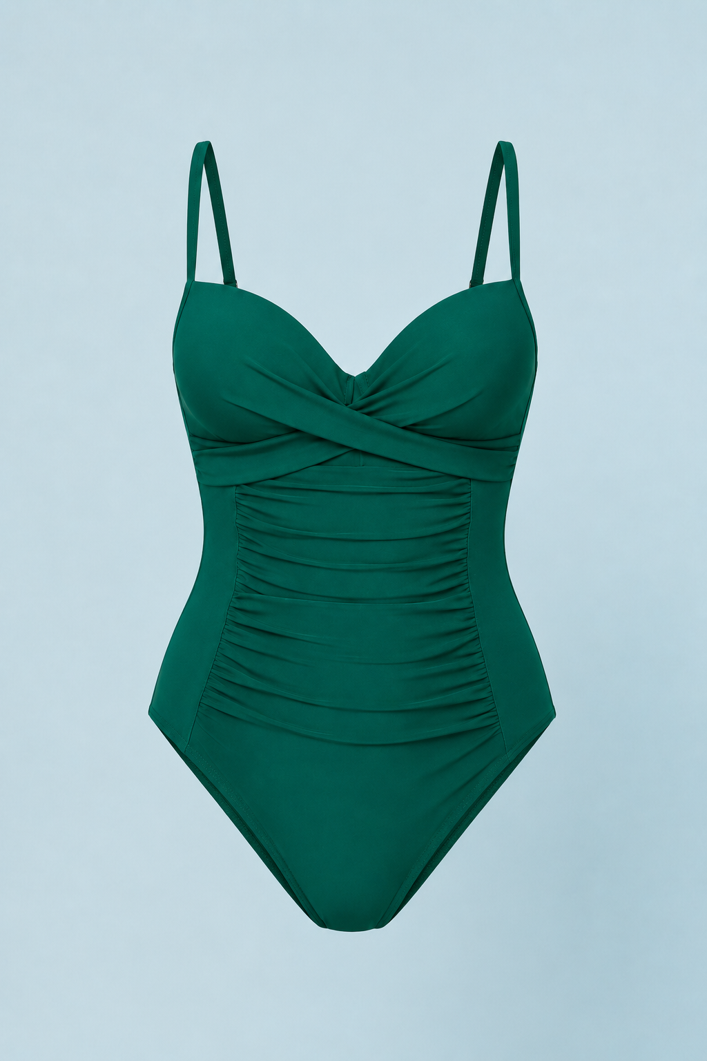 Maillot Élina — Drapé Émeraude & Dos Noué