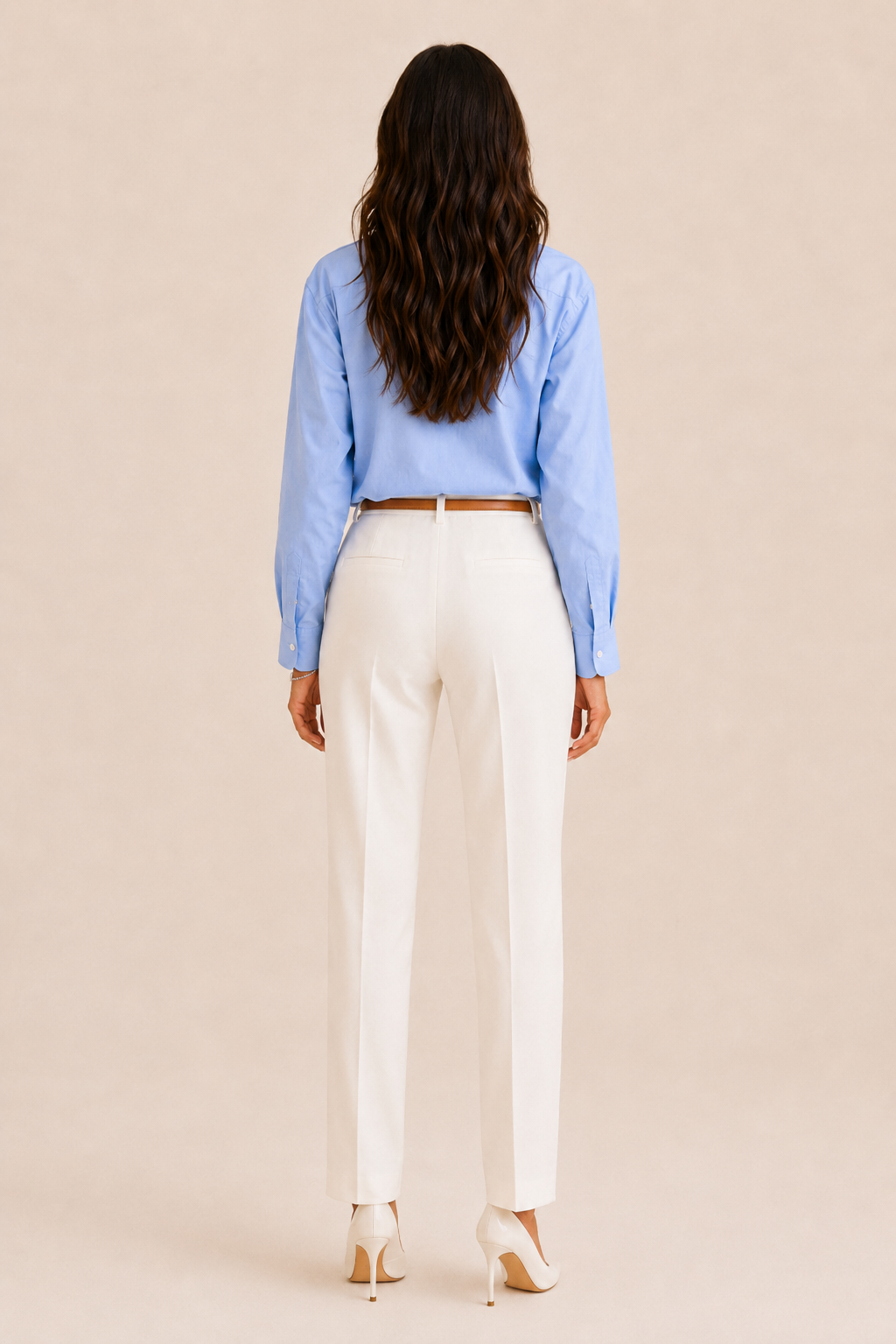 Top Isaline — Popeline Ciel & Camélias Ivoire