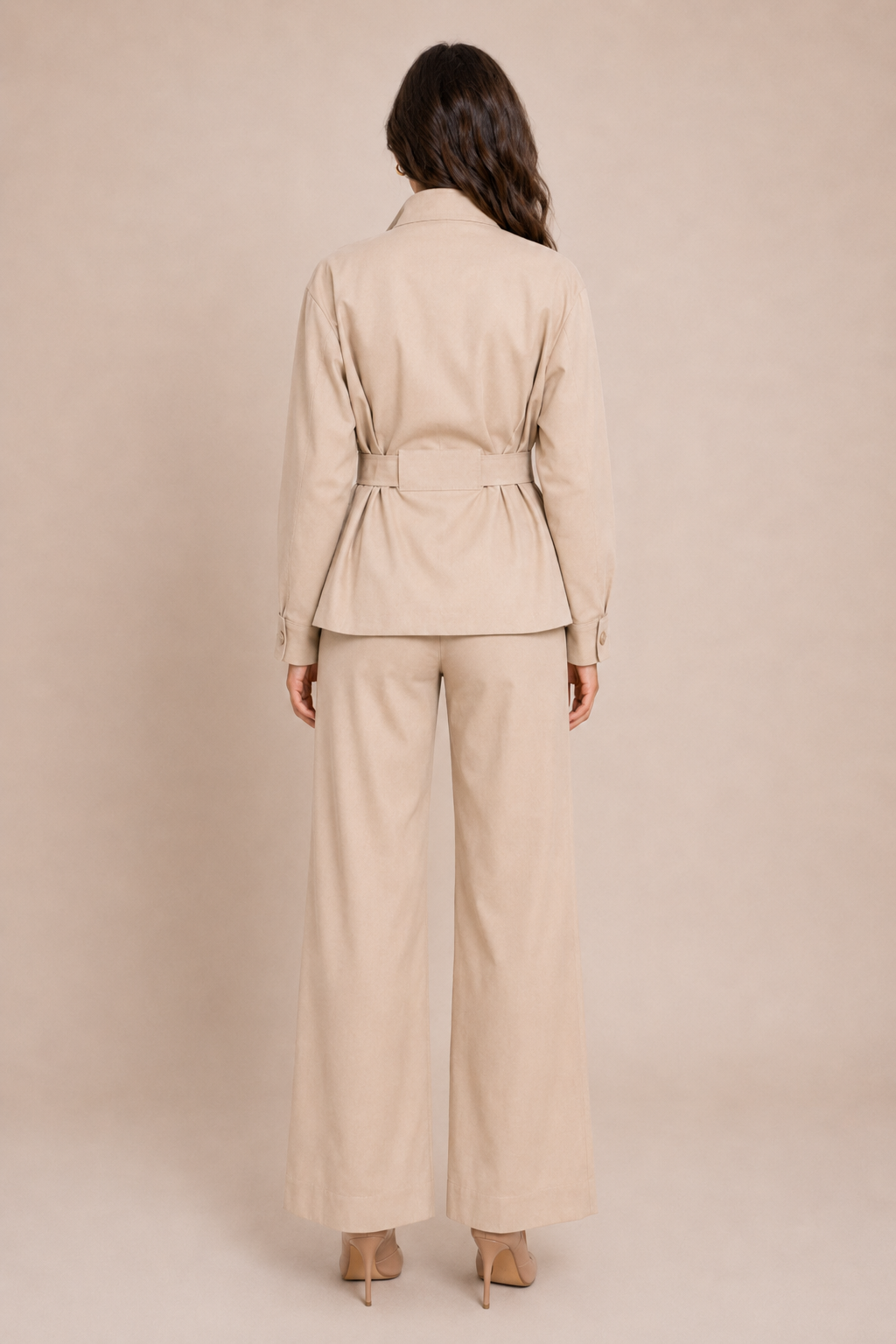 Veste Émeline — Saharienne Beige Ceinturée