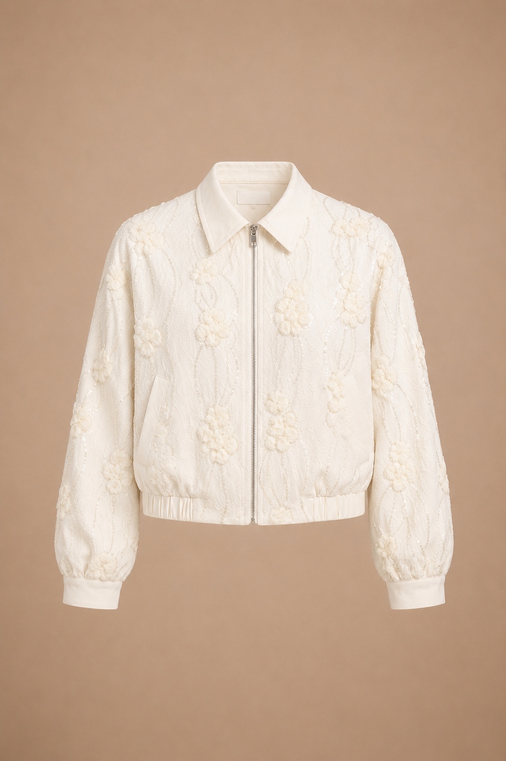 Veste Éloïne — Dentelle Perlée Ivoire