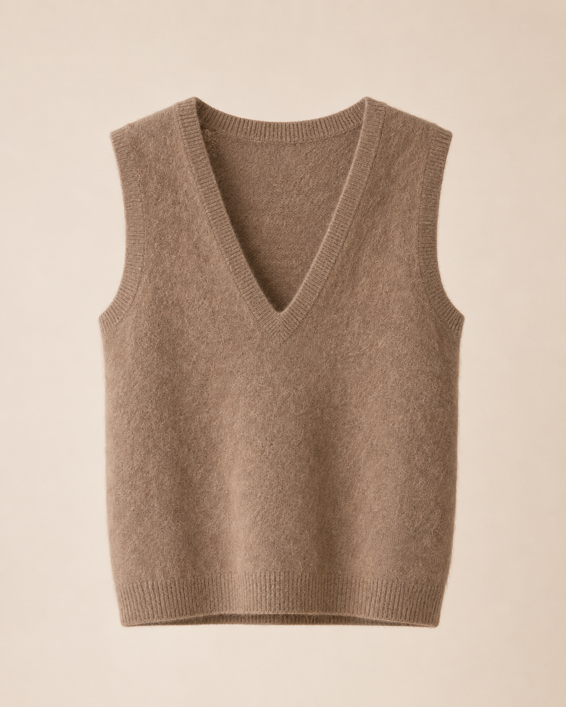 Haut Camille — Maille Sans Manches Taupe