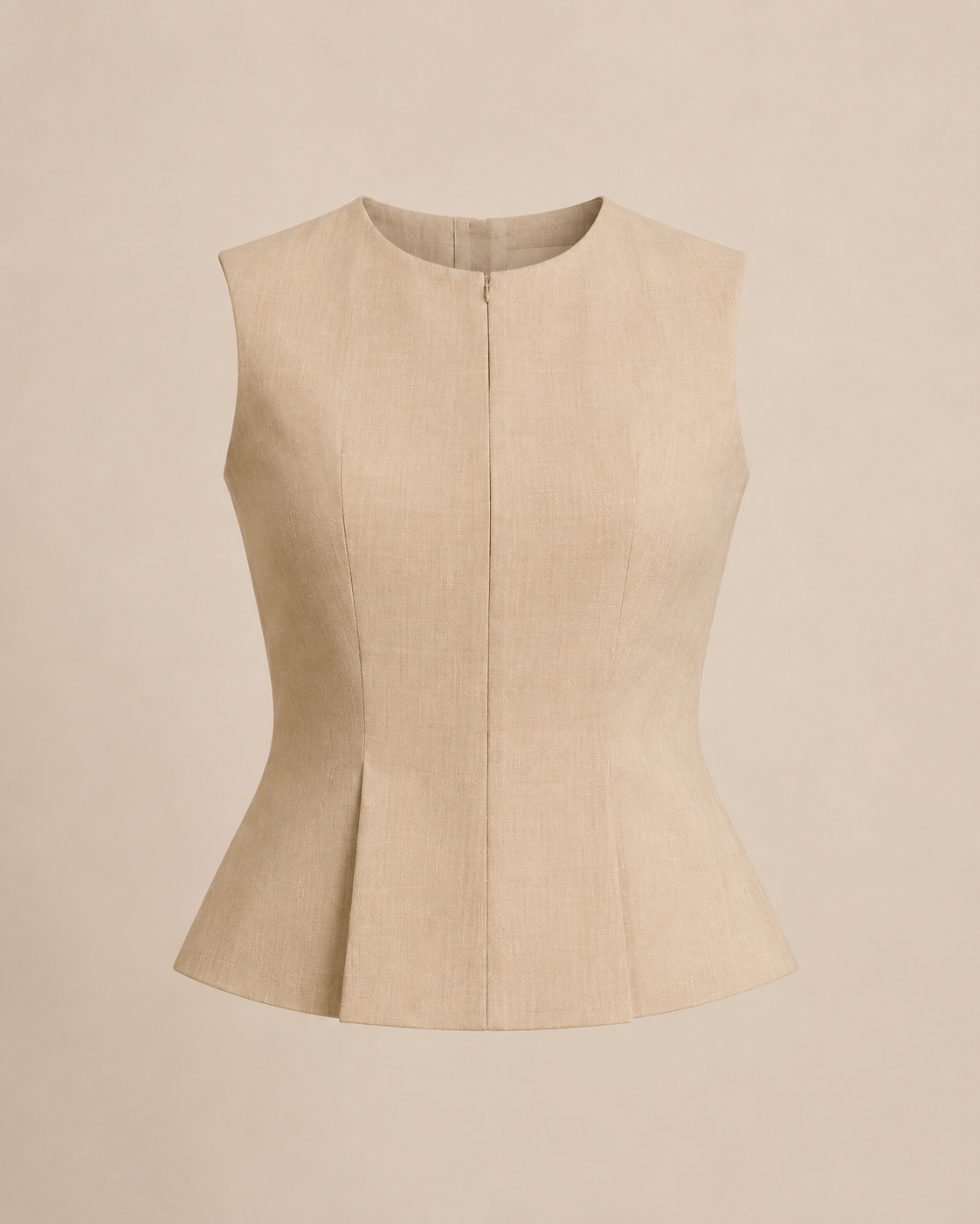 Top Ariane — Lin Beige Structuré