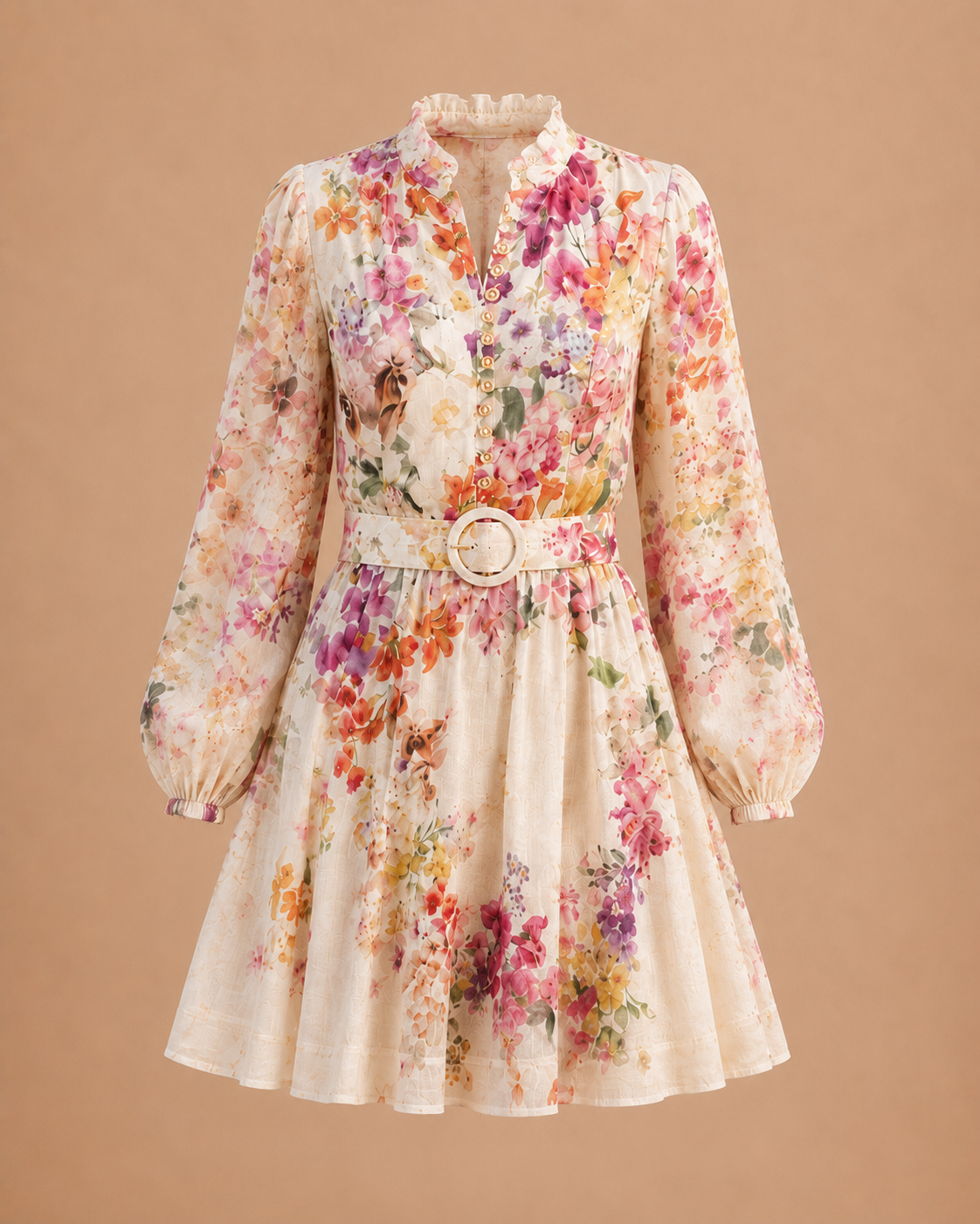 Robe Soléna — Bouquet Floral Ivoire