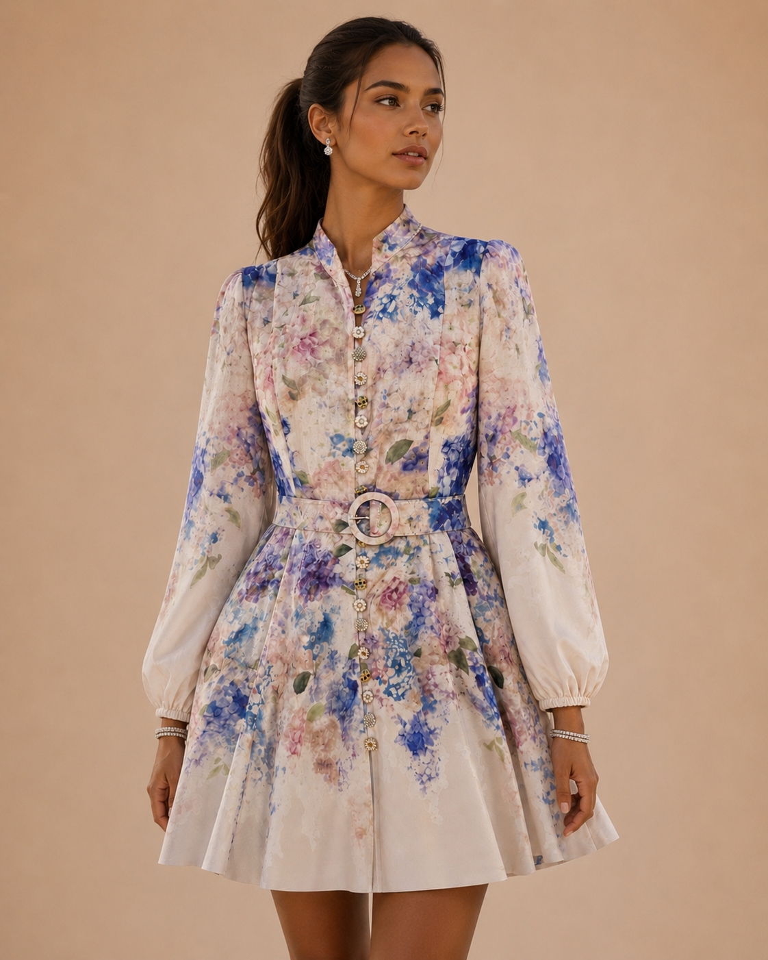 Robe Amélia — Jardin d’Hortensias Ivoire