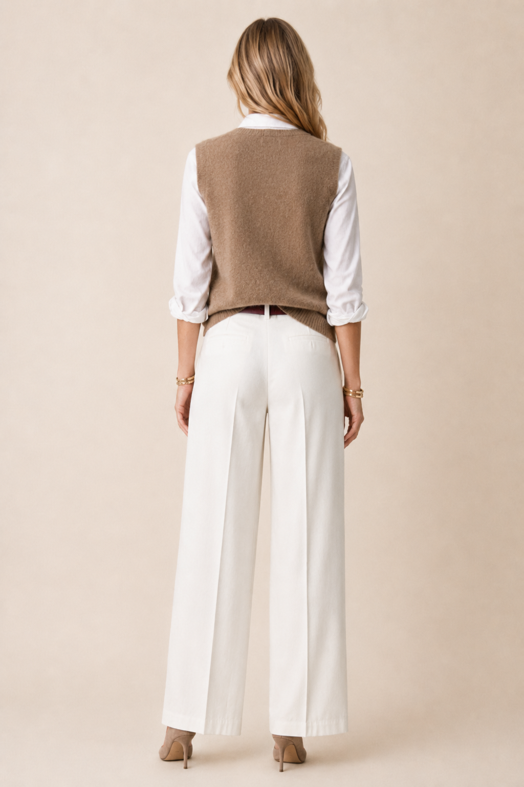 Haut Camille — Maille Sans Manches Taupe